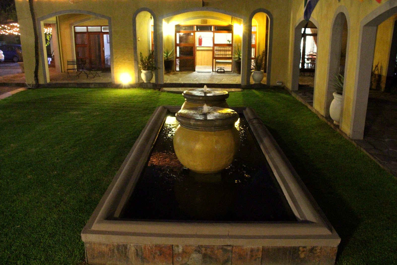 The courtyard at night